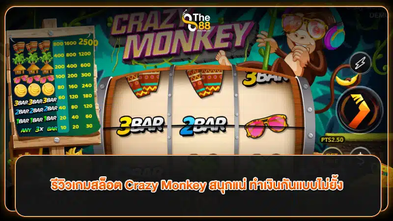 รีวิวเกมสล็อต Crazy Monkey สนุกแน่ ทำเงินกันแบบไม่ยั้ง